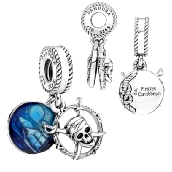 New 2022 PANDORA Pirates of the Caribbean, Jack, Double Charm. S925 Silver - Picture 2 of 5